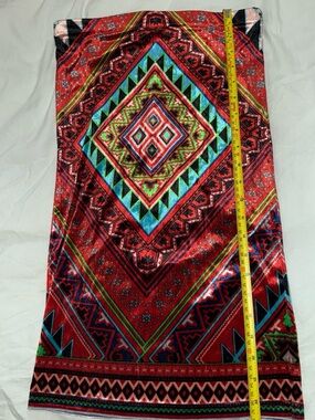 Flying Tomato Red Multicolor Tribal Print Skirt